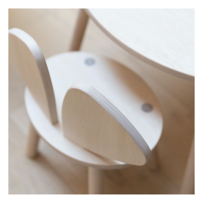 Tavolo e sedia Topino in betulla | Bianco betulla