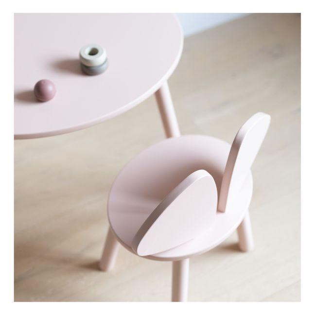 Mesa y silla de madera de abedul Ratón | Blush