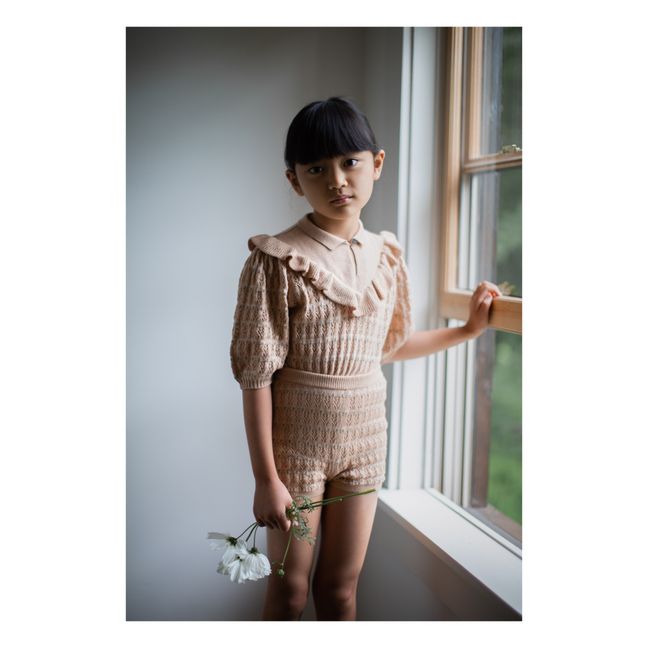 Pull Coton Pima Bio Ajouré Nancy | Rose pêche