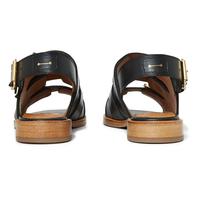 Rika Leather Sandals | Negro