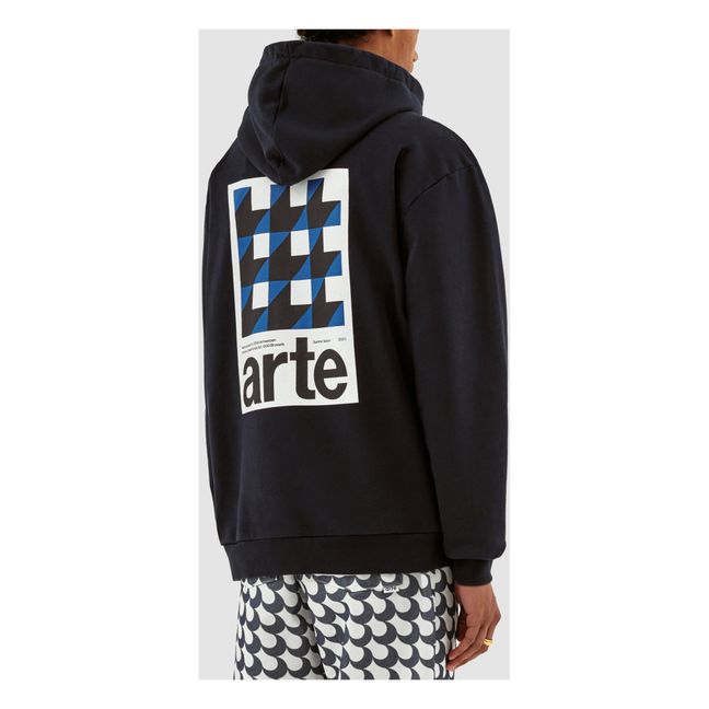 Hannes Back Print Hoodie | Negro