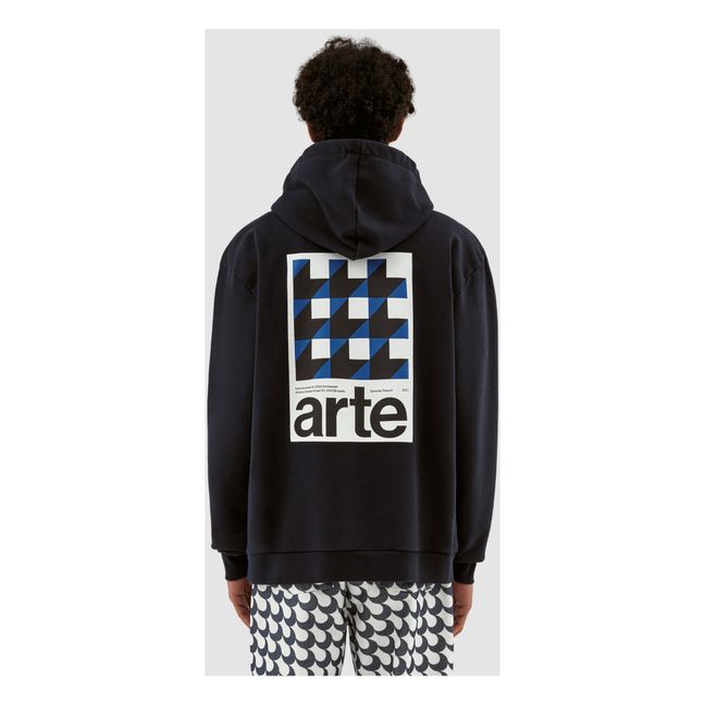 Hannes Back Print Hoodie | Negro