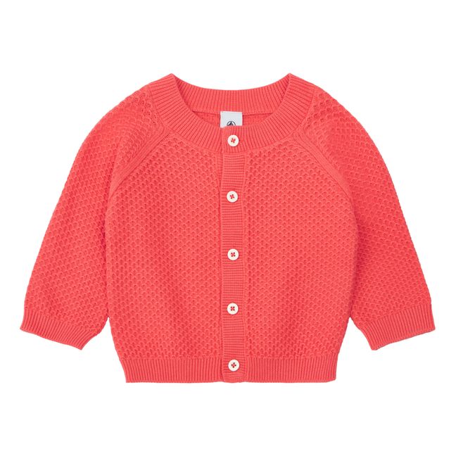 Knitted Cotton Cardigan | Pink