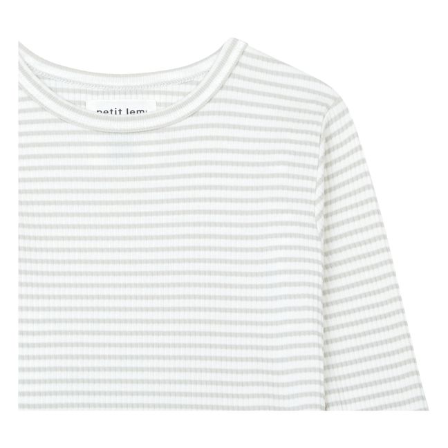 Pijama de dos piezas a rayas | Gris