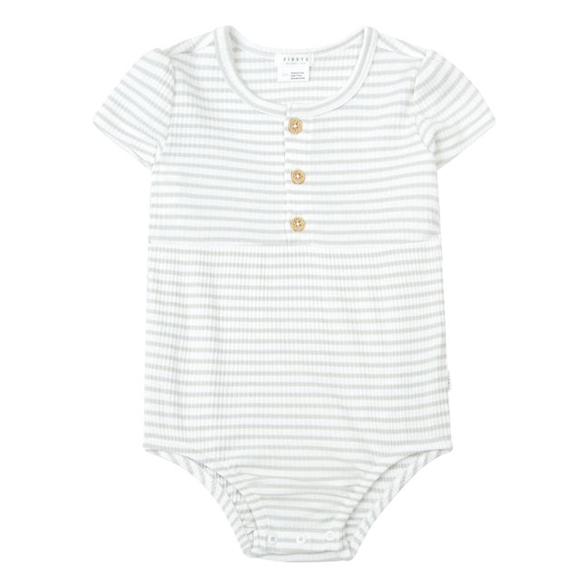 Ribbed Striped Rompers | Gris
