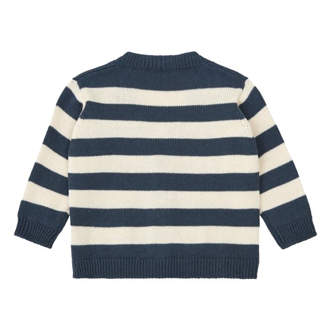 Cardigan Rayé | Ecru