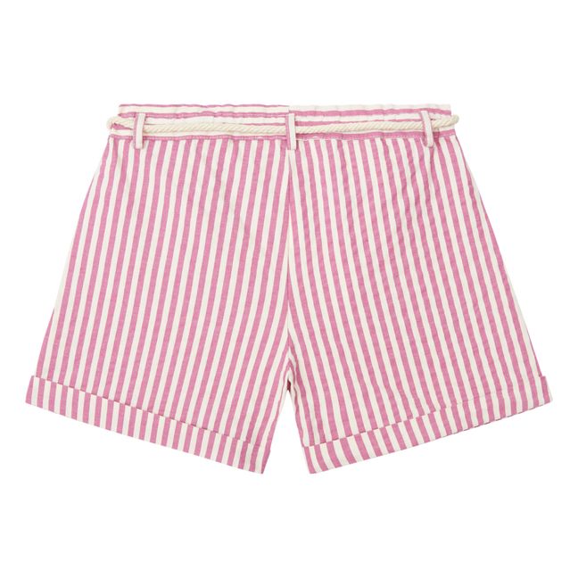 Striped Seersucker Shorts | Pink