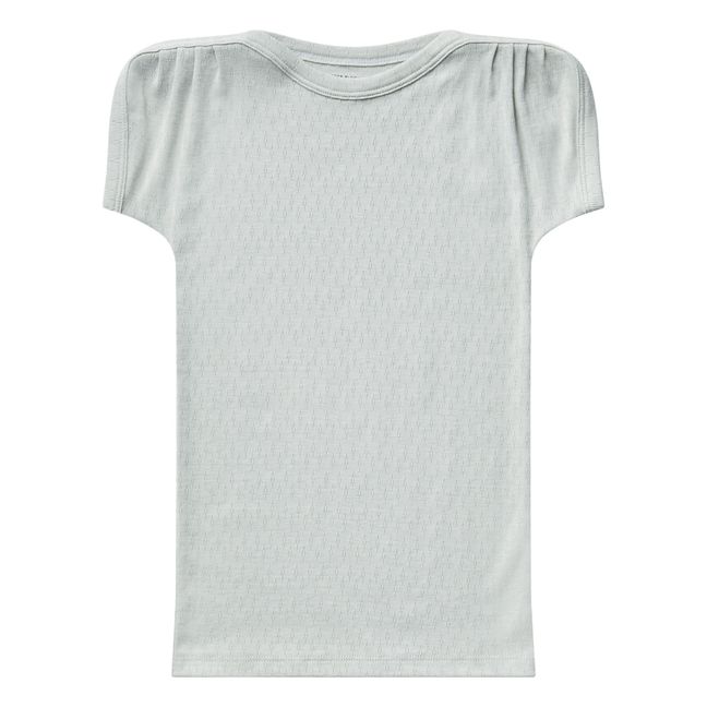 T-Shirt Coton Pima Bio Ajouré Sundae | Grey blue
