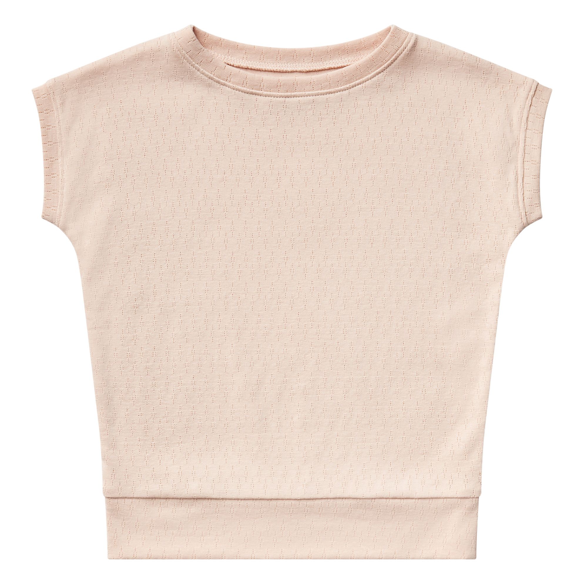 Soor Ploom - T-Shirt Coton Pima Bio Ajouré Sleeveless - Peach