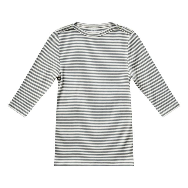 Snap Boat Organic Pima Cotton Striped T-shirt | Khaki