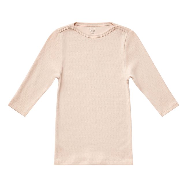 T-Shirt Coton Pima Bio Ajouré Snap Boat | Peach