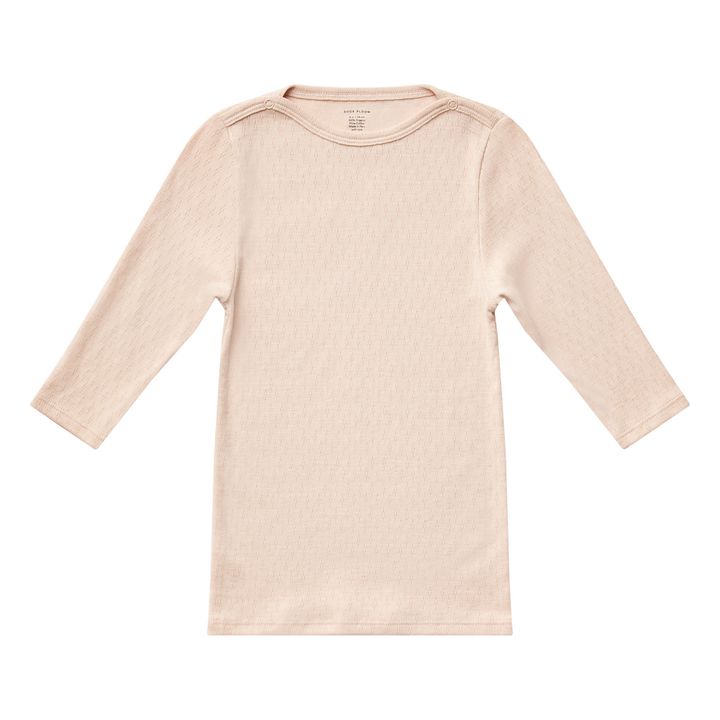 Snap Boat Organic Pima Cotton Perforated T-shirt | Rosa Melocotón- Imagen del producto n°0