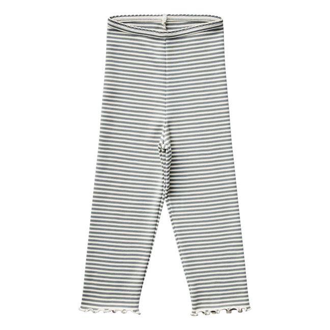 Legging Coton Bio Pima Rayé Capri | Ecru