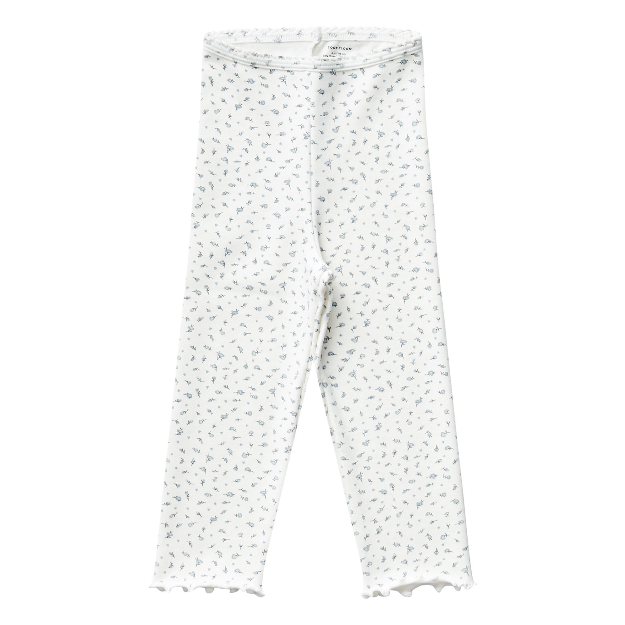 Legging Organic Cotton Pima Floral Capri | White