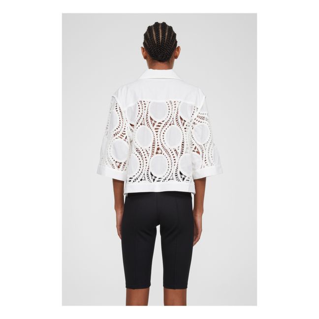 Chemise Klara Brodée Pois Coton Bio | Blanco