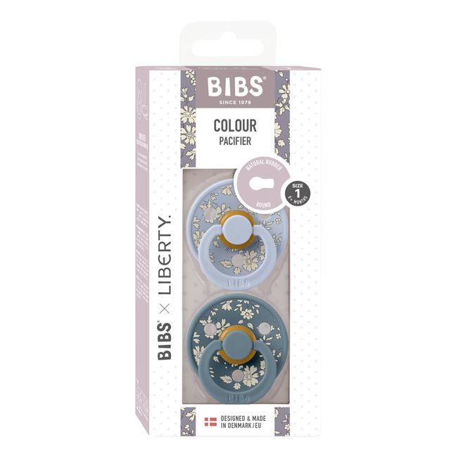 Bibs x Liberty Natural Rubber Pacifiers - Set of 2 | Light blue