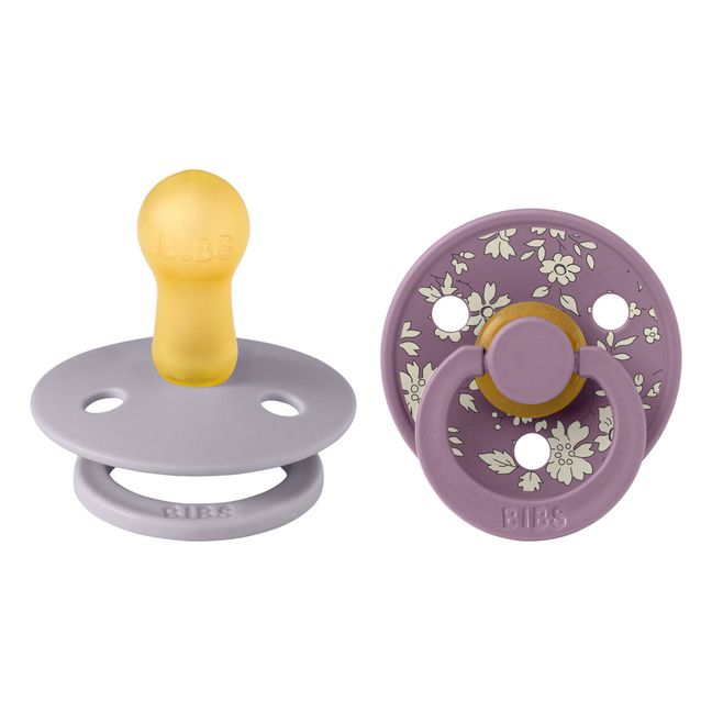 Tétines en caoutchouc naturel Bibs x Liberty - Set de 2 | Gris Claro