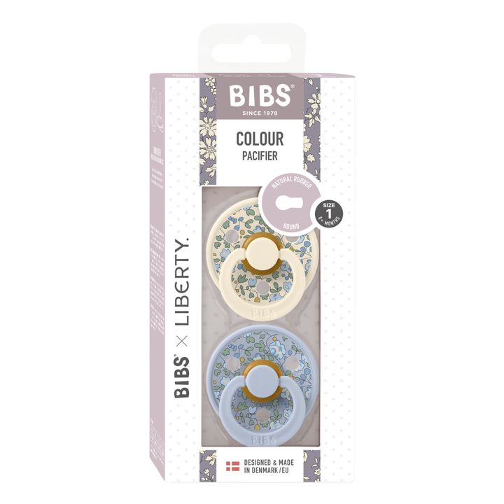 Bibs x Liberty Natural Rubber Pacifiers - Set of 2 | Azul Cielo- Imagen del producto n°8