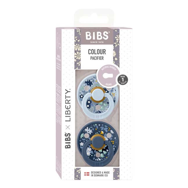 Bibs x Liberty Natural Rubber Pacifiers - Set of 2 | Azul Cielo