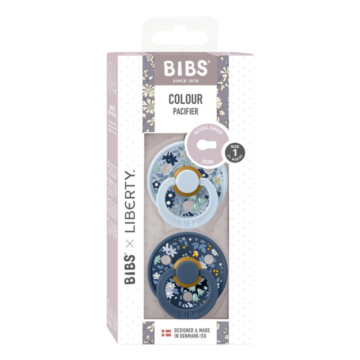 Bibs x Liberty Natural Rubber Pacifiers - Set of 2 | Azul Cielo- Imagen del producto n°6