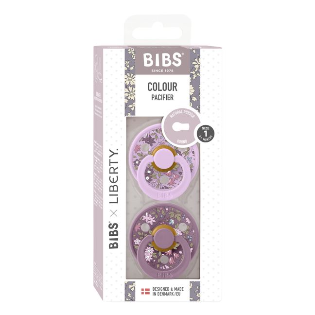 Bibs x Liberty Silikonschnuller - 2er-Set | Violett