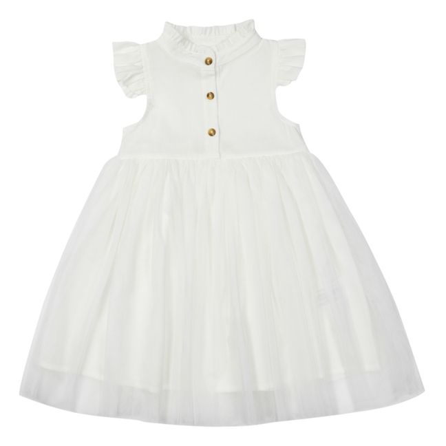 Fleurance Cotton and Tulle Dress | Blanco