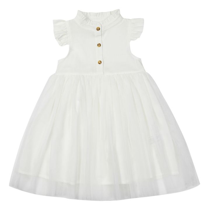 Fleurance Cotton and Tulle Dress | Blanco- Imagen del producto n°0