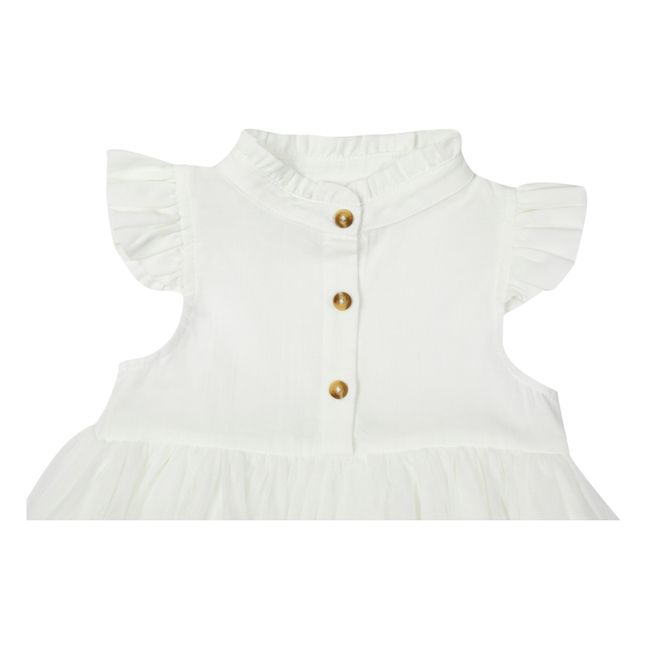 Fleurance Cotton and Tulle Dress | Blanco