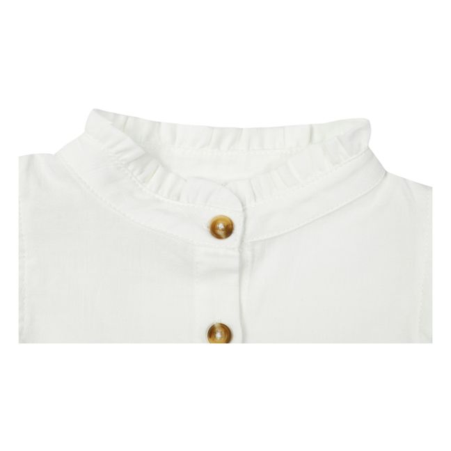 Robe en coton et tulle Fleurance | Blanc