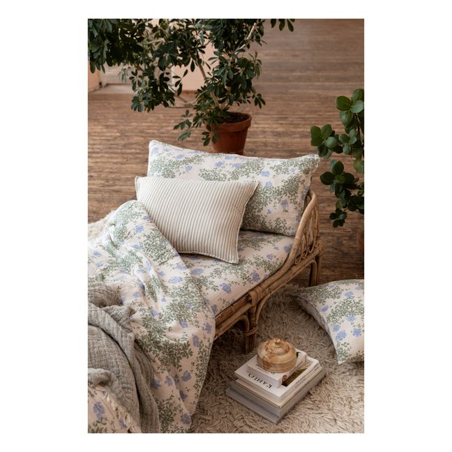 Taie d'oreiller Stripe Anjou en coton bio | Grigio chiaro
