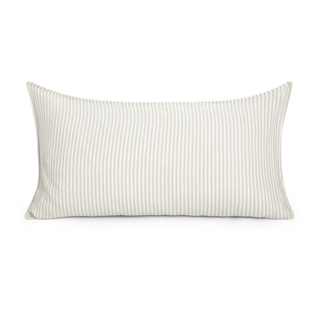 Taie d'oreiller Stripe Anjou en coton bio | Grigio chiaro
