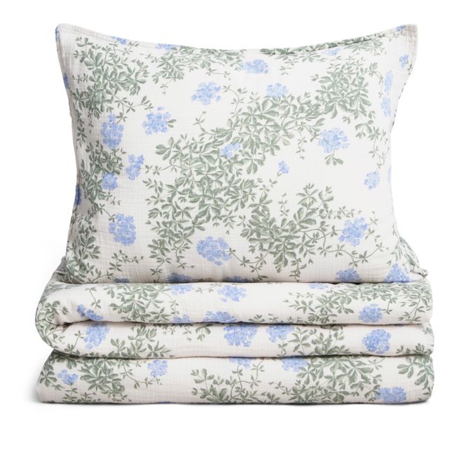 Parure de lit Plumbago en coton bio | Bleu