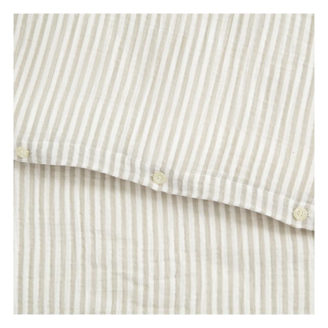 Organic Cotton Anjou Stripe Bedding Set | Grigio chiaro