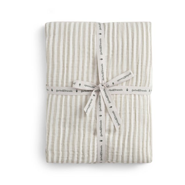 Drap-house Stripe Anjou en coton bio | Light grey