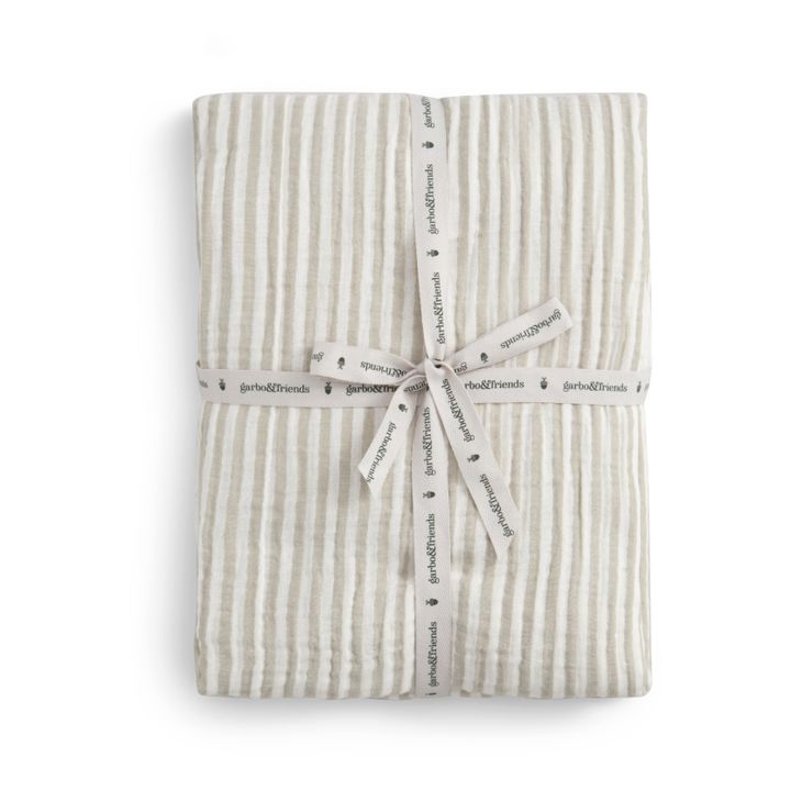 Spannbetttuch Stripe Anjou aus Bio-Baumwolle | Hellgrau- Produktbild Nr. 0