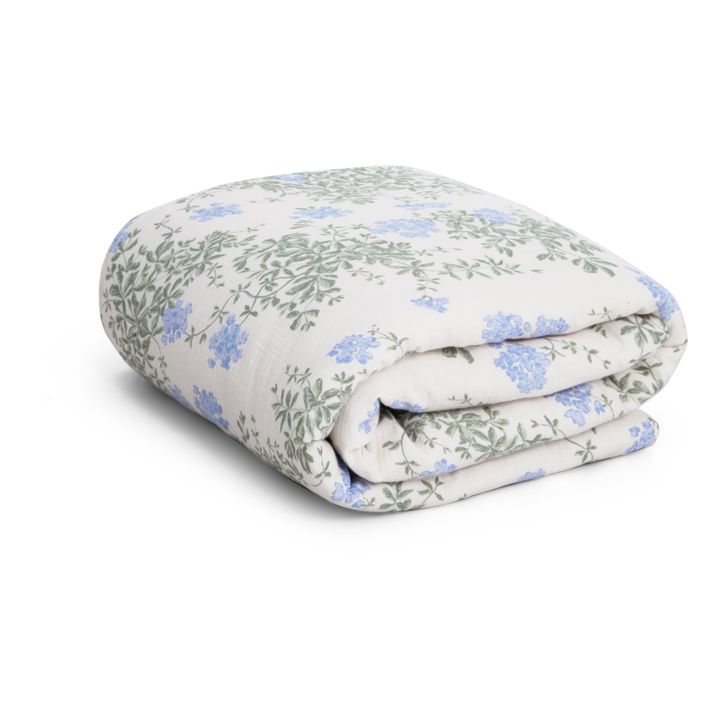 Plumbago Quilted Organic Cotton Blanket | Blau- Produktbild Nr. 0