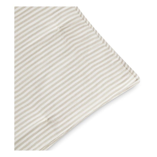 Couverture matelassée Stripe Anjou en coton bio | Gris clair