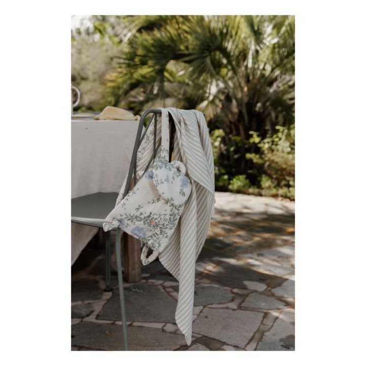 Stripe Anjou Organic Cotton Swaddling Blanket | Light grey- Product image n°5