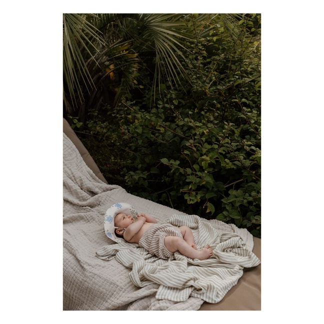 Stripe Anjou Organic Cotton Swaddling Blanket | Gris Claro