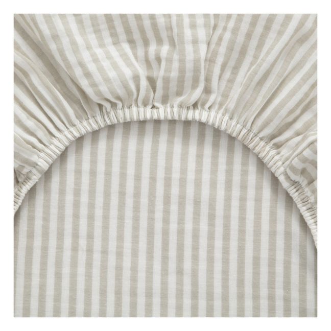 Stripe Anjou Organic Cotton Changing Mat Cover | Light grey