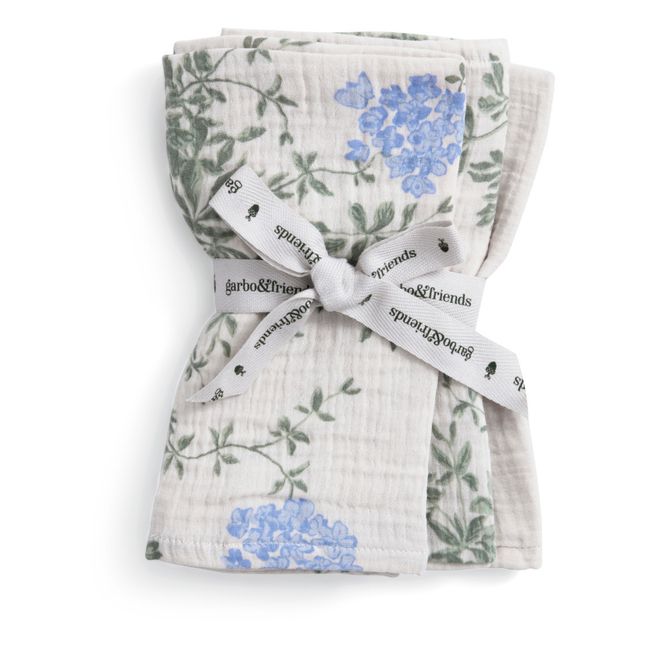 Plumbago Organic Cotton Swaddling Blankets - Set of 3 | Blu