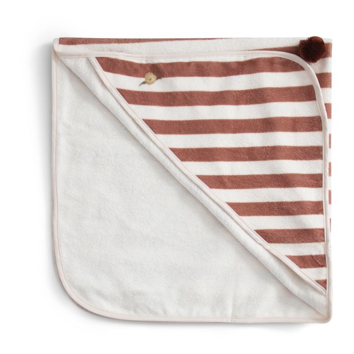 Badecape Stripe Anjou | Terracotta- Produktbild Nr. 0