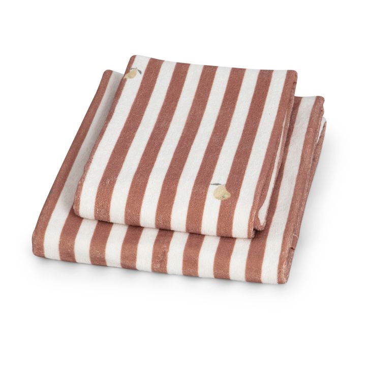 Anjou Stripe Bath Towel | Terracotta- Immagine del prodotto n°4