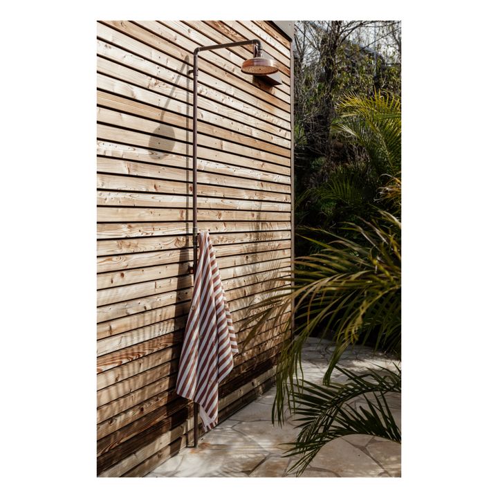 Anjou Stripe Bath Towel | Terracotta- Immagine del prodotto n°1