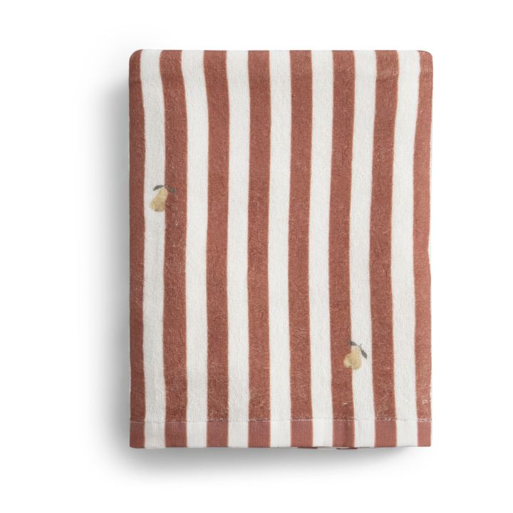 Anjou Stripe Bath Towel | Terracotta- Immagine del prodotto n°3