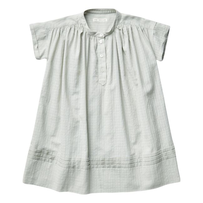 Robe Coton Bio Texturée Goldie | Bleu gris