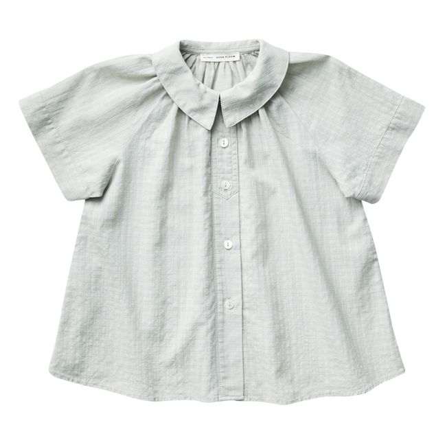 Blouse Coton Bio Texturée Lenu | Bleu gris