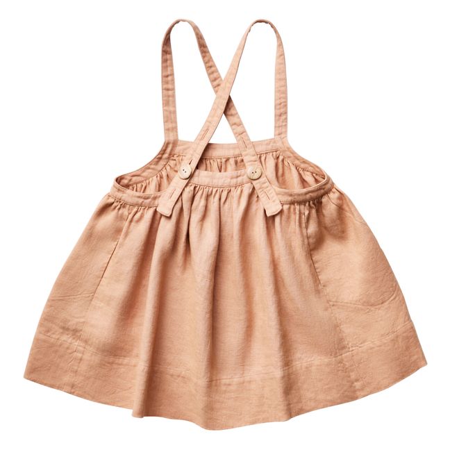 Robe Tablier Lin Eloise | Abricot