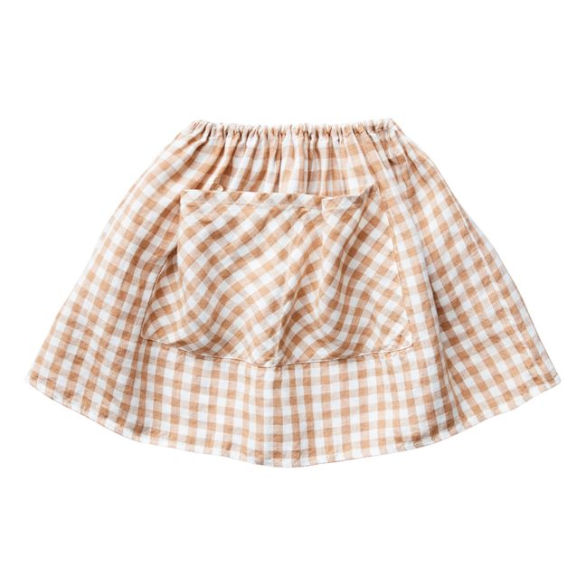 Jupe Lin Vichy Emelia | Rose pêche