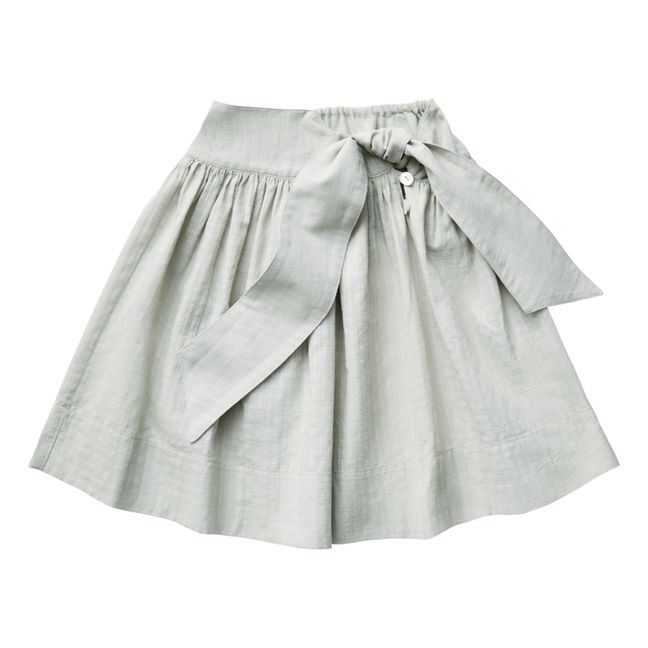 Lupe Textured Organic Cotton Skirt | Grey blue